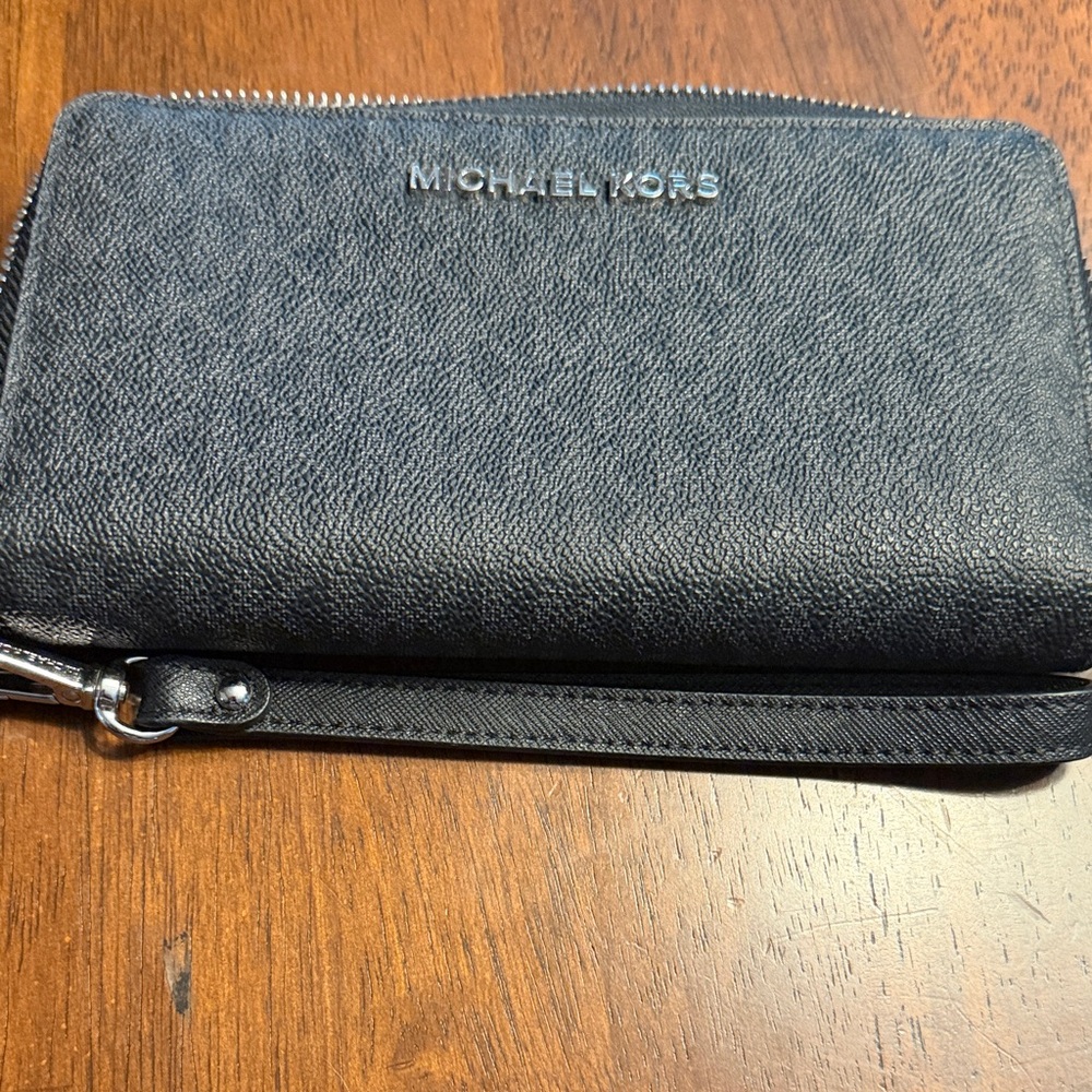 Michael Kors Charcoal Textured Wristlet